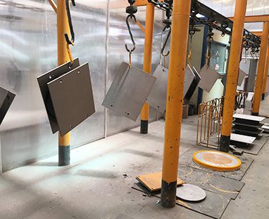 Steel plate anti-corrosion spraying line